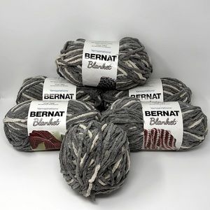 BERNAT Yarnspirations Blanket Yarn Silver Steel ~ Lot of 6 Skeins